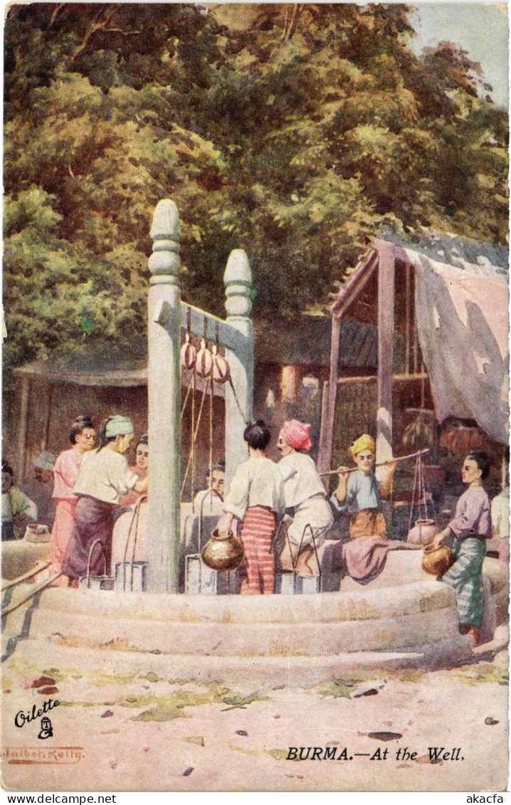 PC BURMA MYANMAR BURMA - AT THE WELL (a82462)