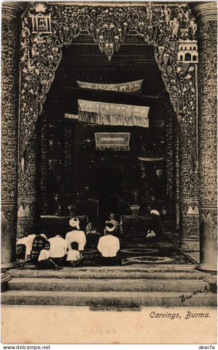 PC BURMA MYANMAR CARVINGS (a82601)