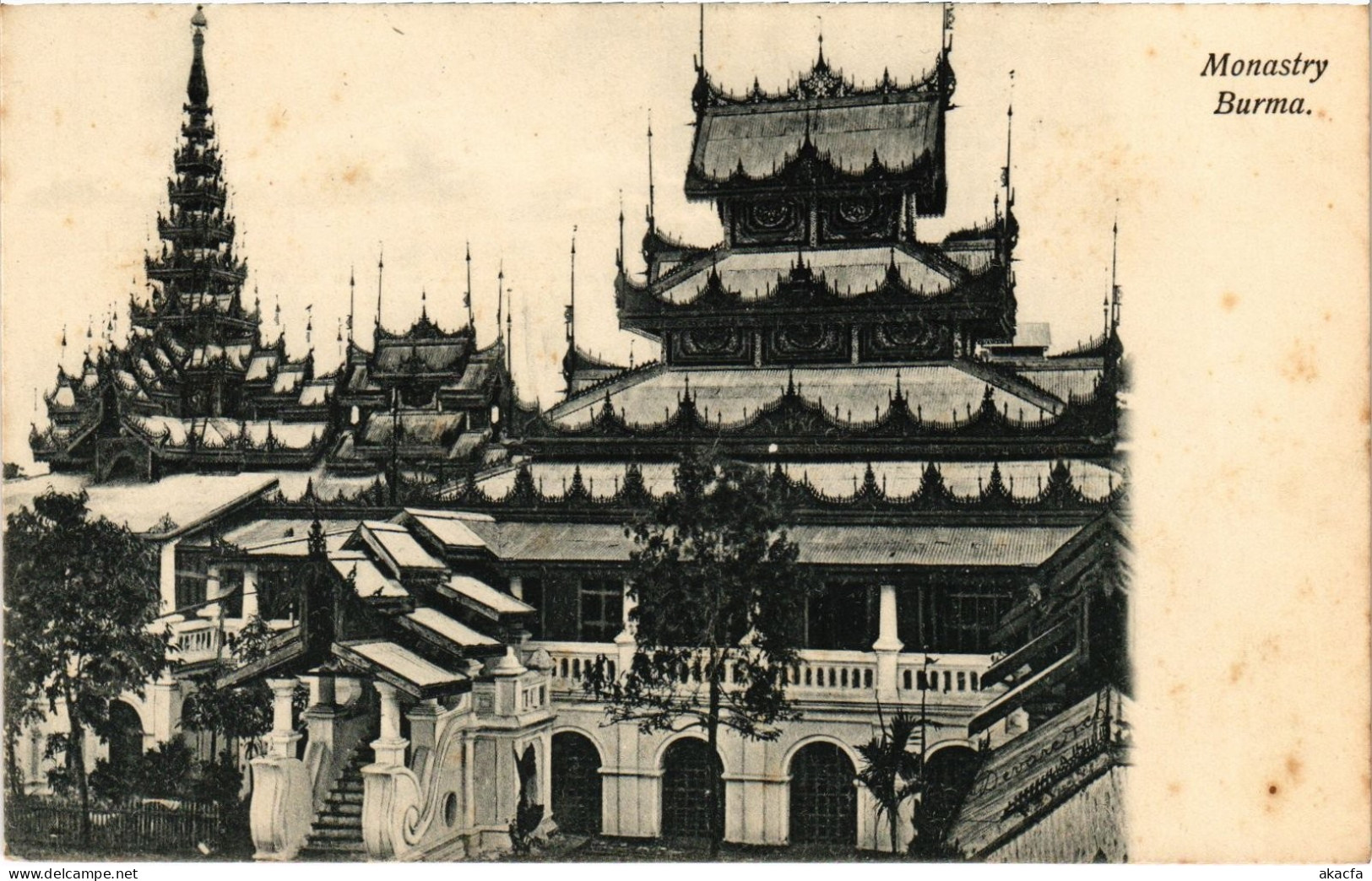 PC BURMA MYANMAR MONASTERY (a82509)