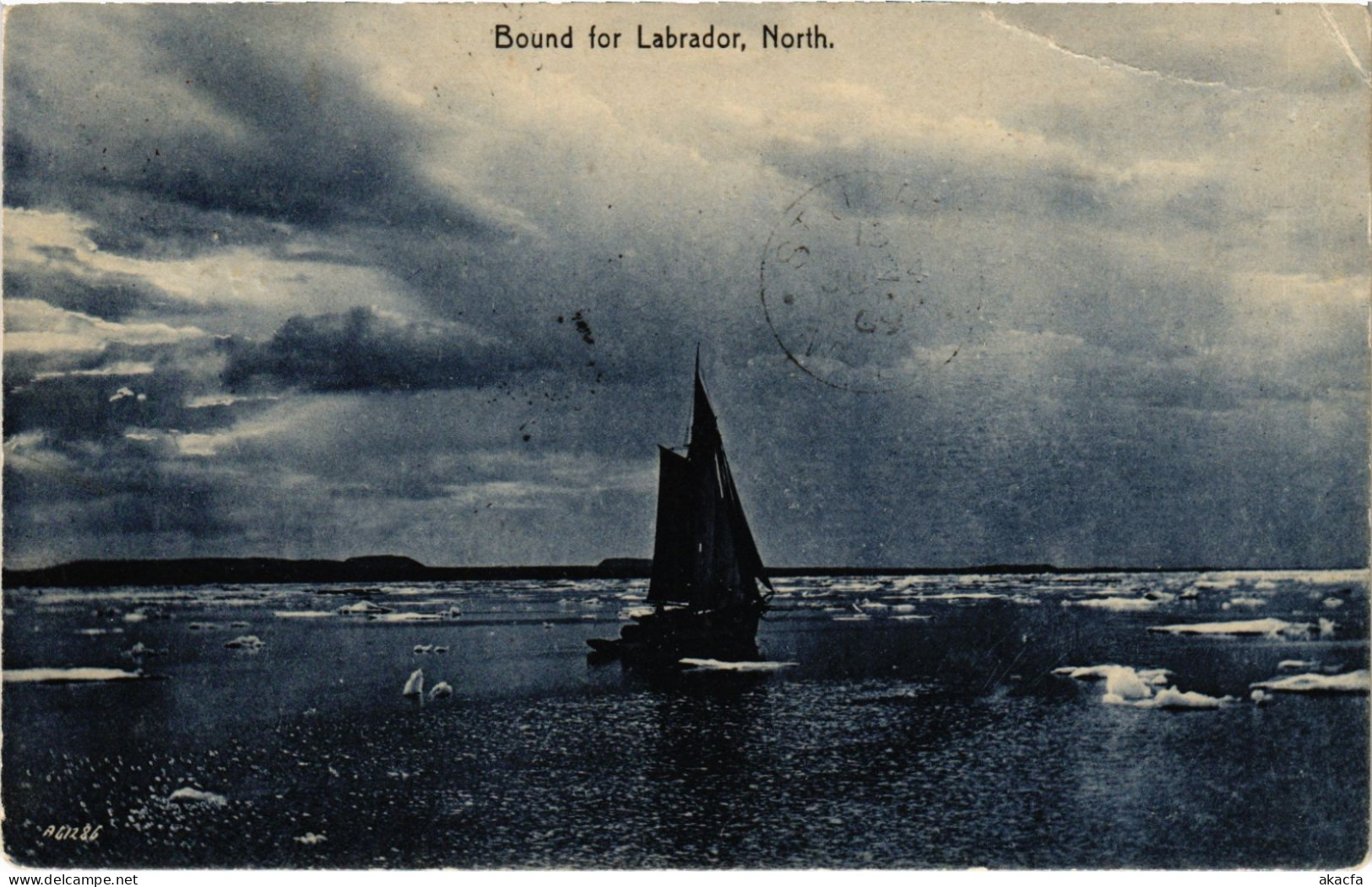 PC CANADA, NEWFOUNDLAND, SHIP, BOUND FOR LABRADOR, Vintage Postcard (b61618)