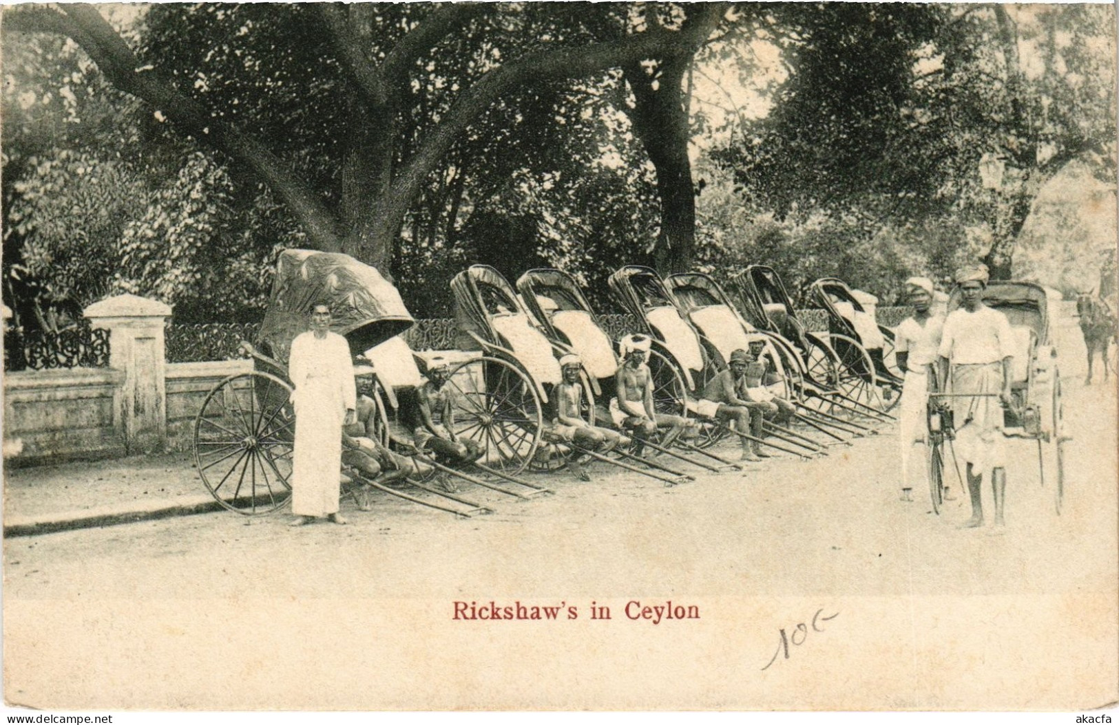 PC CEYLON SRI LANKA RICKSHAW'S IN CEYLON (a75906)