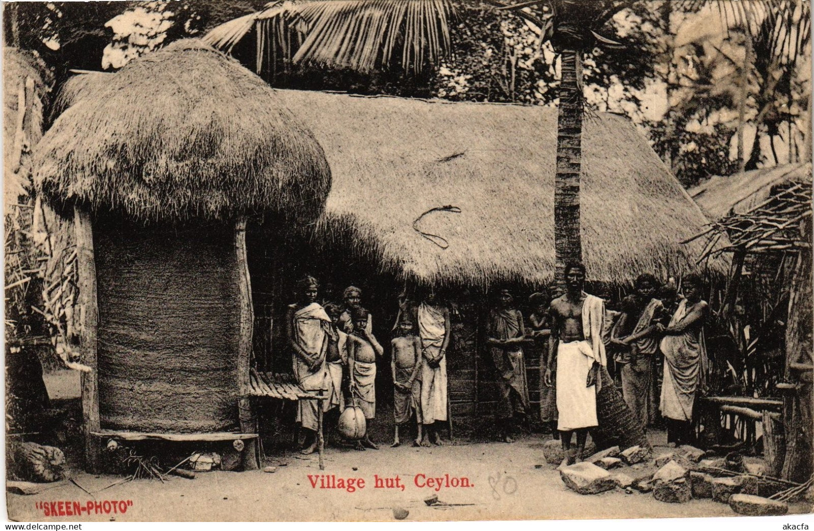 PC CEYLON SRI LANKA VILLAGE HUT, CEYLON (a75936)