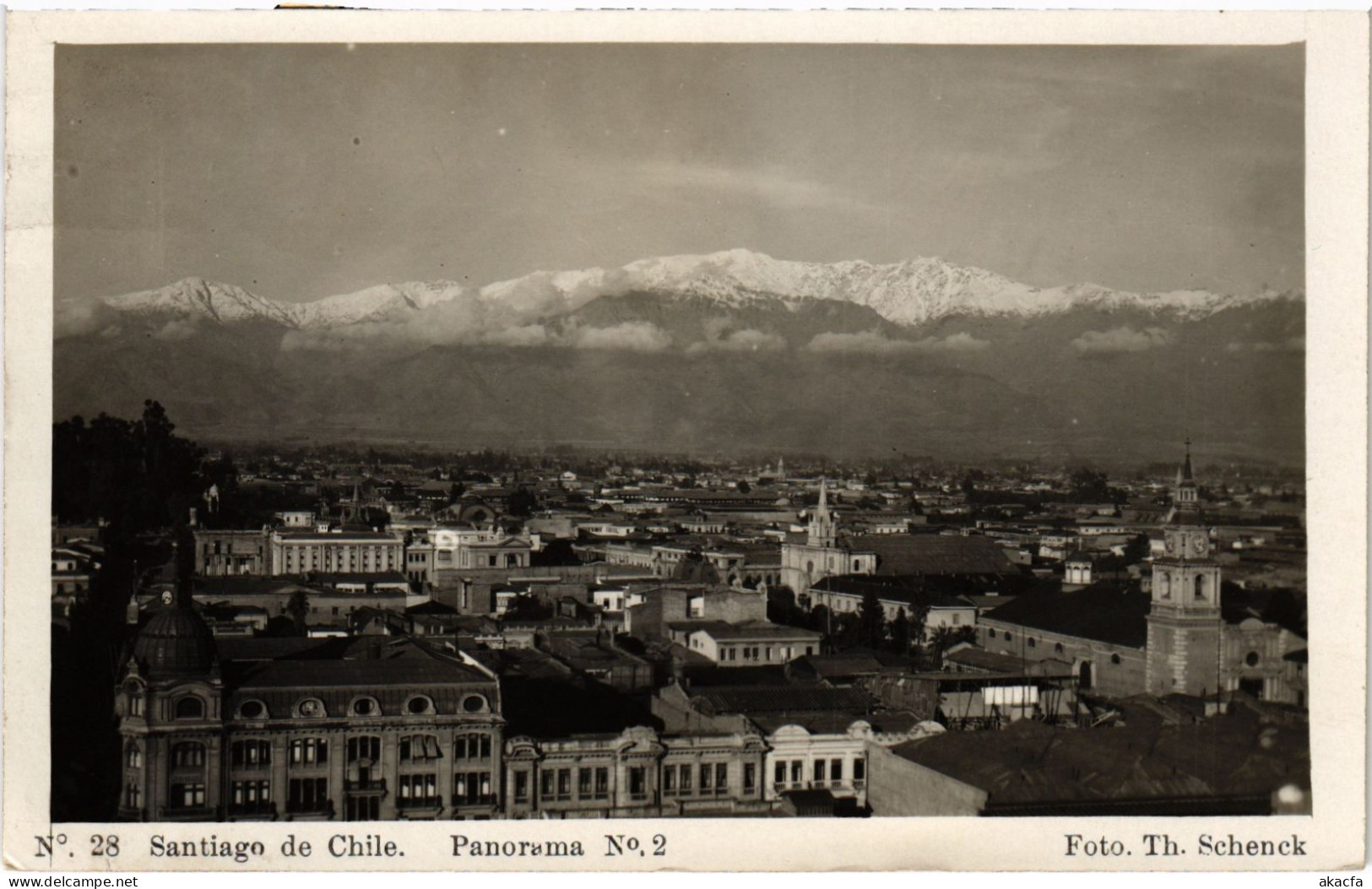 PC CHILE, SANTIAGO DE CHILE, PANORAMA, Vintage REAL PHOTO Postcard (b65693)