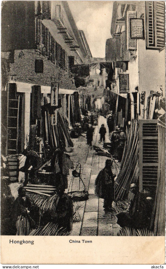 PC CHINA, HONGKONG, CHINA TOWN, VINTAGE POSTCARD (b1888)