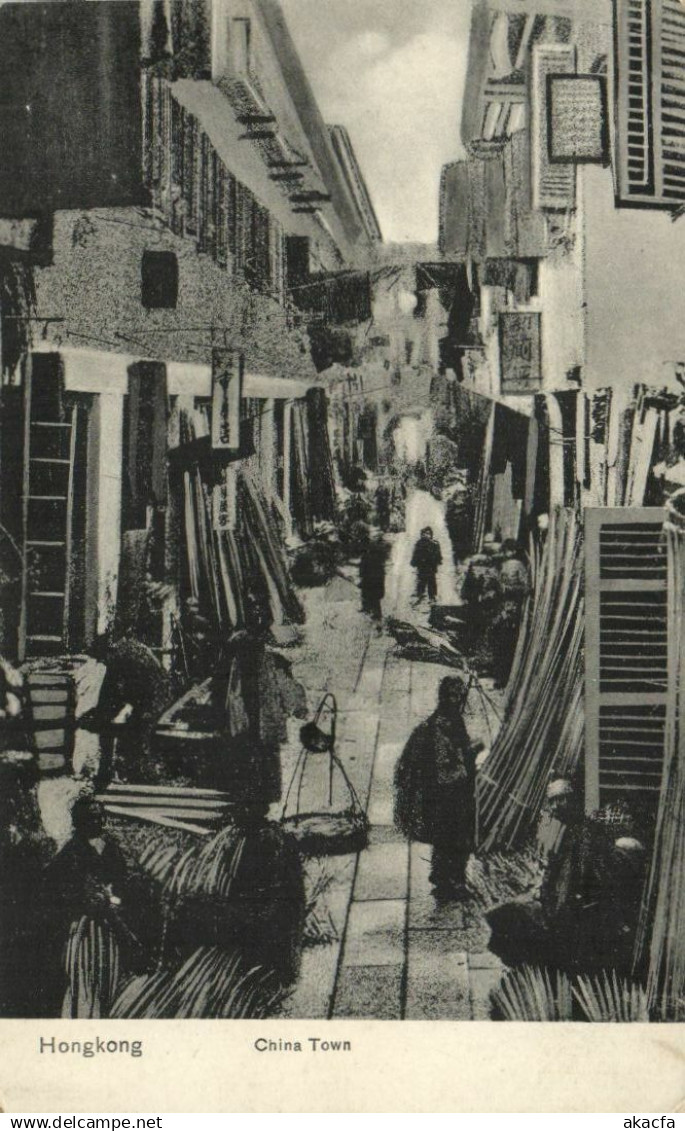 PC CHINA, HONGKONG, CHINA TOWN, Vintage Postcard (b3112)