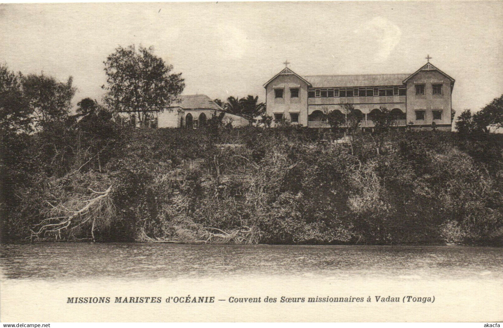 PC COUVENT DES SOEURS MISSIONNAIRES A VADAU TONGA, Vintage Postcard (b31452)