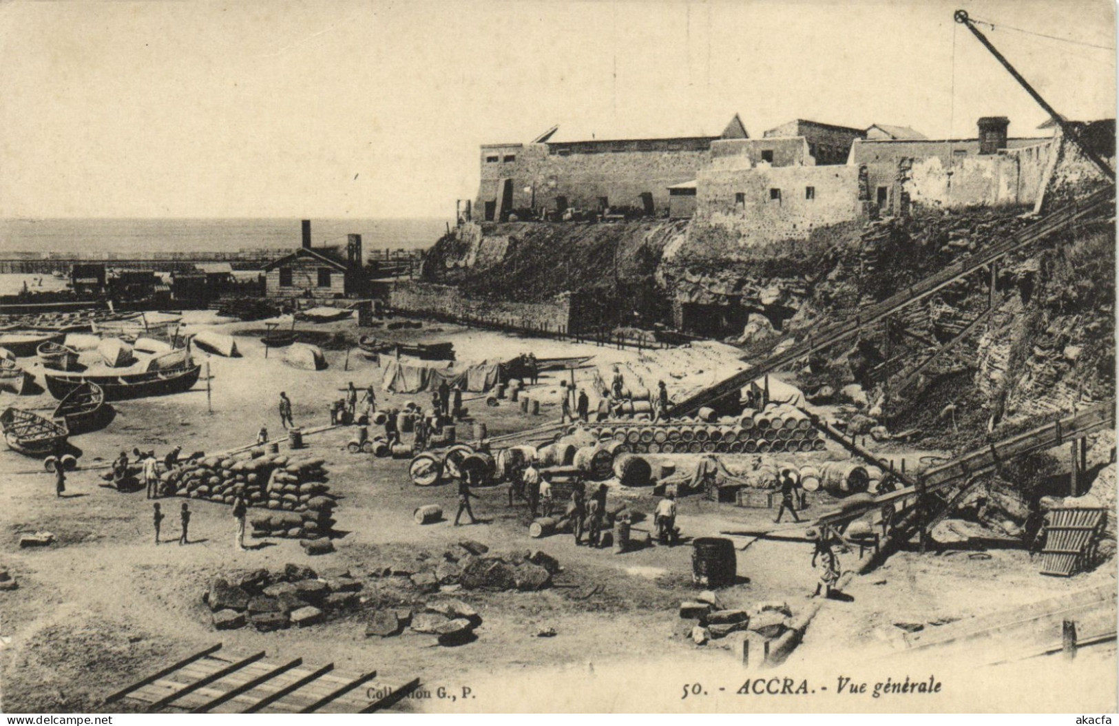 PC GHANA GOLD COAST ACCRA GENERAL VIEW VINTAGE POSTCARD (b69261)