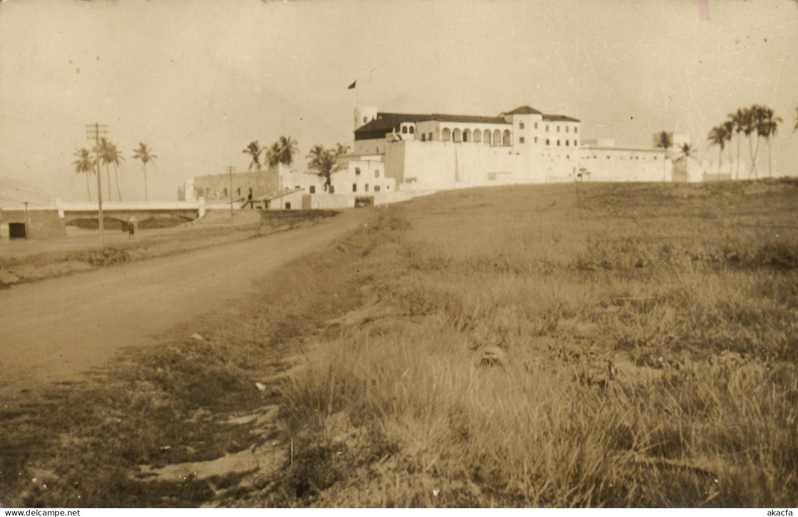 PC GHANA GOLD COAST ELMINA CASTLE REAL PHOTO POSTCARD (b69266)
