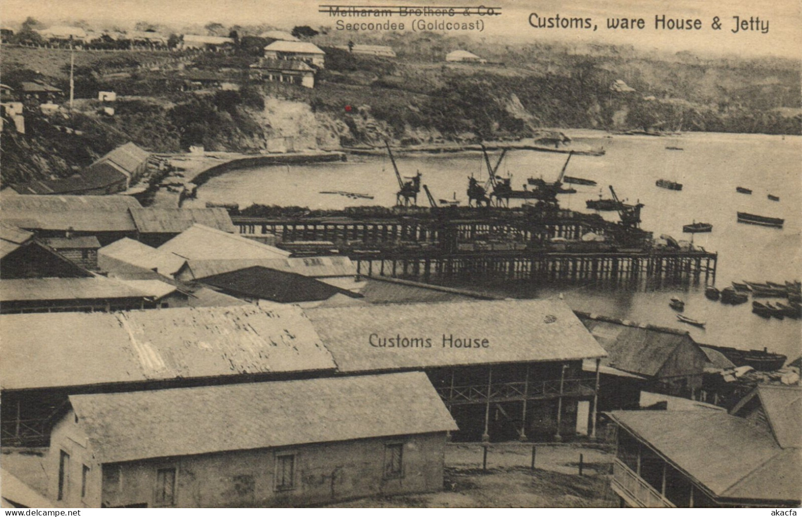 PC GHANA GOLD COAST SEKONDI SECCONDEE CUSTOMS WARE HOUSE JETTY (b69269)