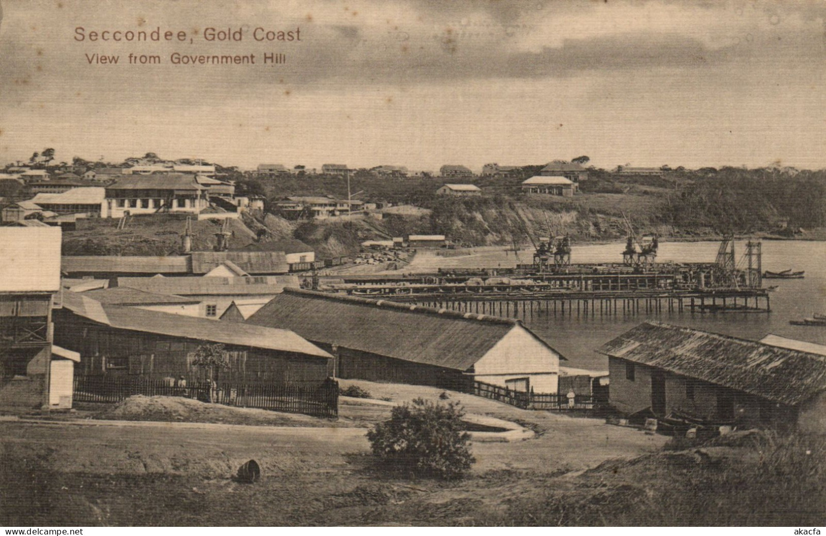 PC GHANA GOLD COAST SEKONDI SECCONDEE VIEW FROM GOVERNMENT HILL (b69272)