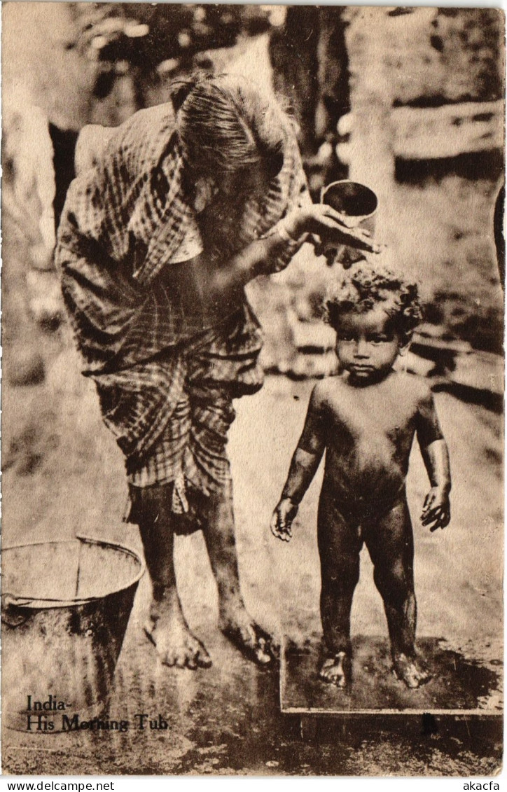 PC INDIA INDIA - HIS MORNING TUB (a84279)