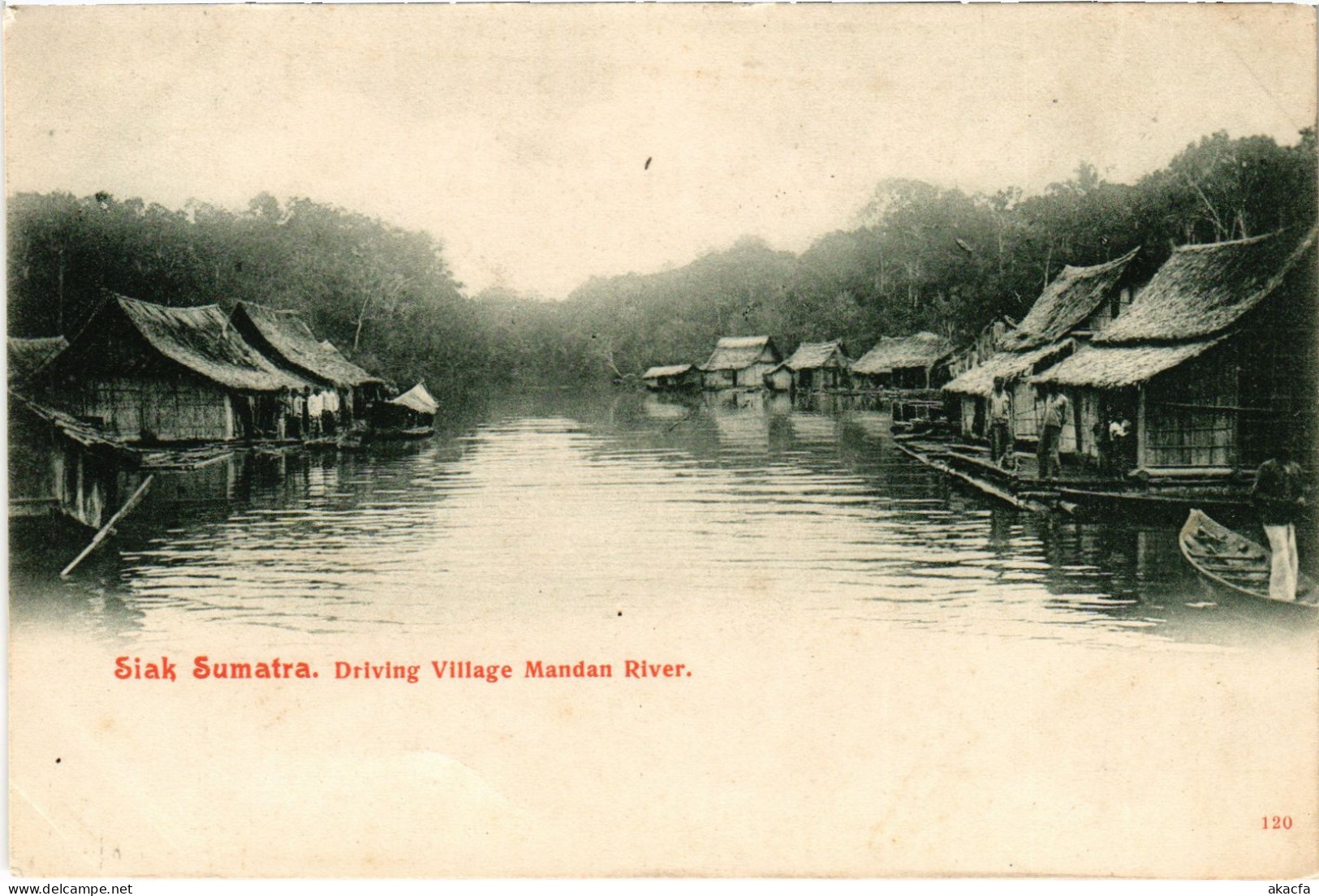 PC INDONESIA SIAK SUMATRA. DRIVING VILLAGE MANDAN RIVER. (a78290)