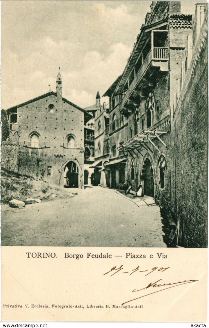 PC ITALY TORINO BORGO FEUDALE PIAZZA E VIA (a5010)