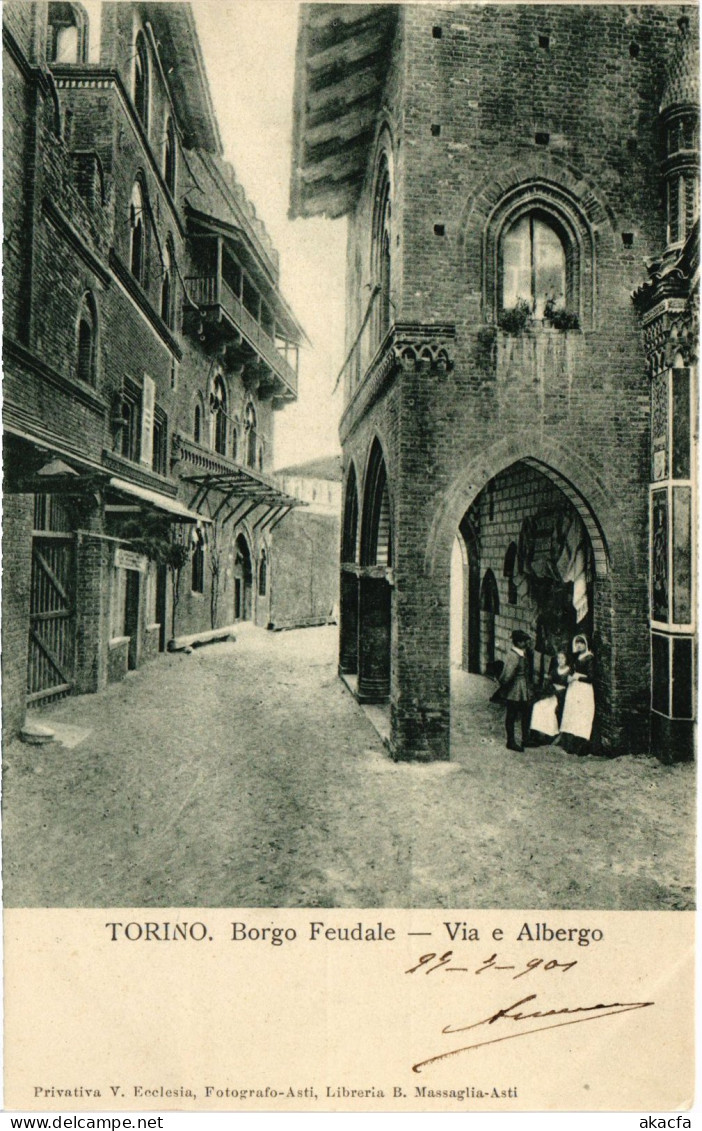 PC ITALY TORINO BORGO FEUDALE VIA E ALBERGO (a5009)