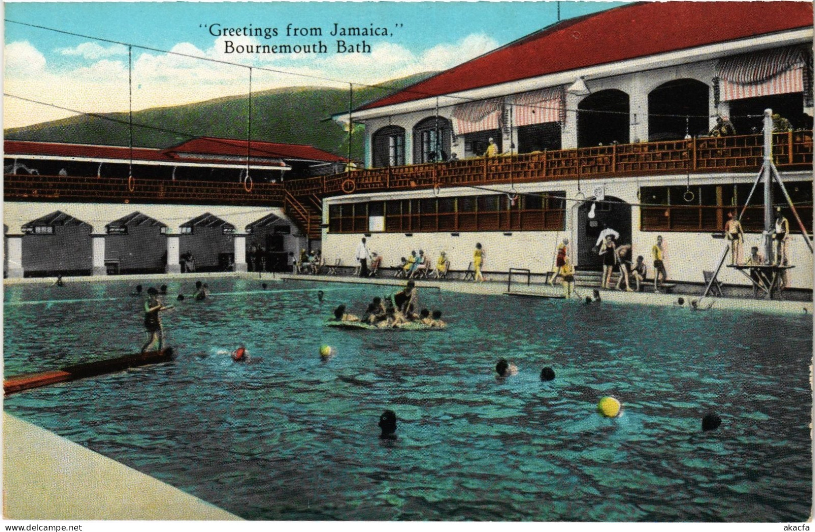 PC JAMAICA GREETINGS FROM JAMAICA, BOURNEMOUTH BATH (a79402)