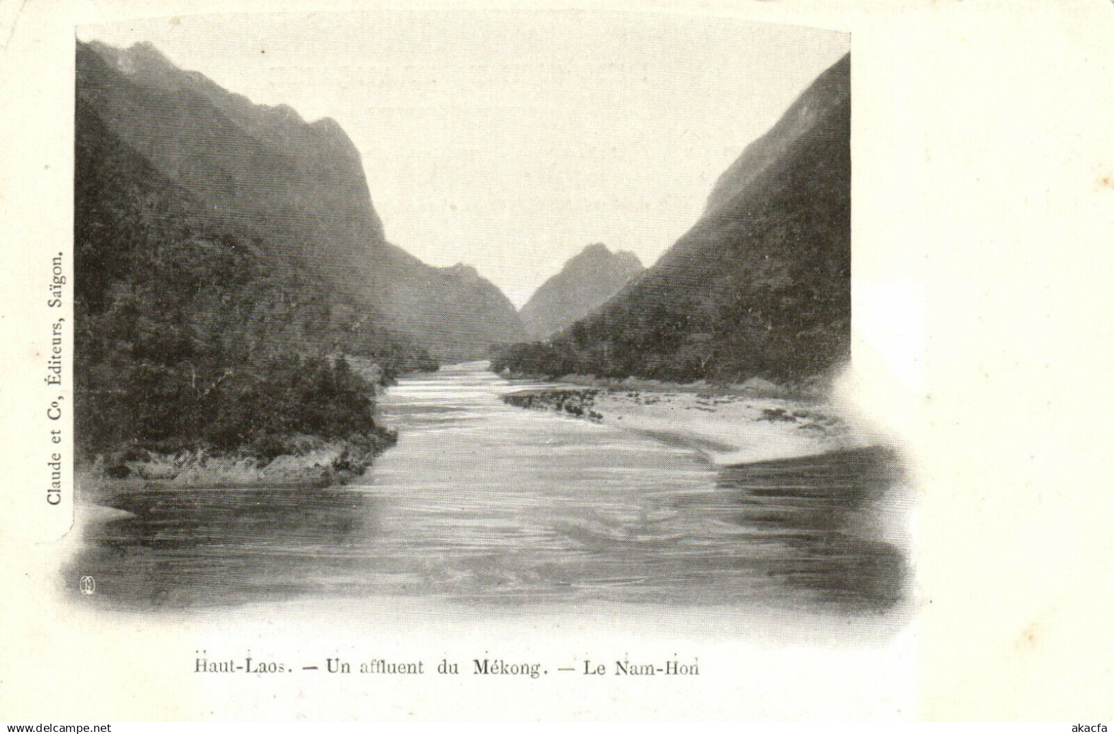 PC LAOS INDOCHINA HAUT LAOS UN AFFLUENT DU MÉKONG (b23432)