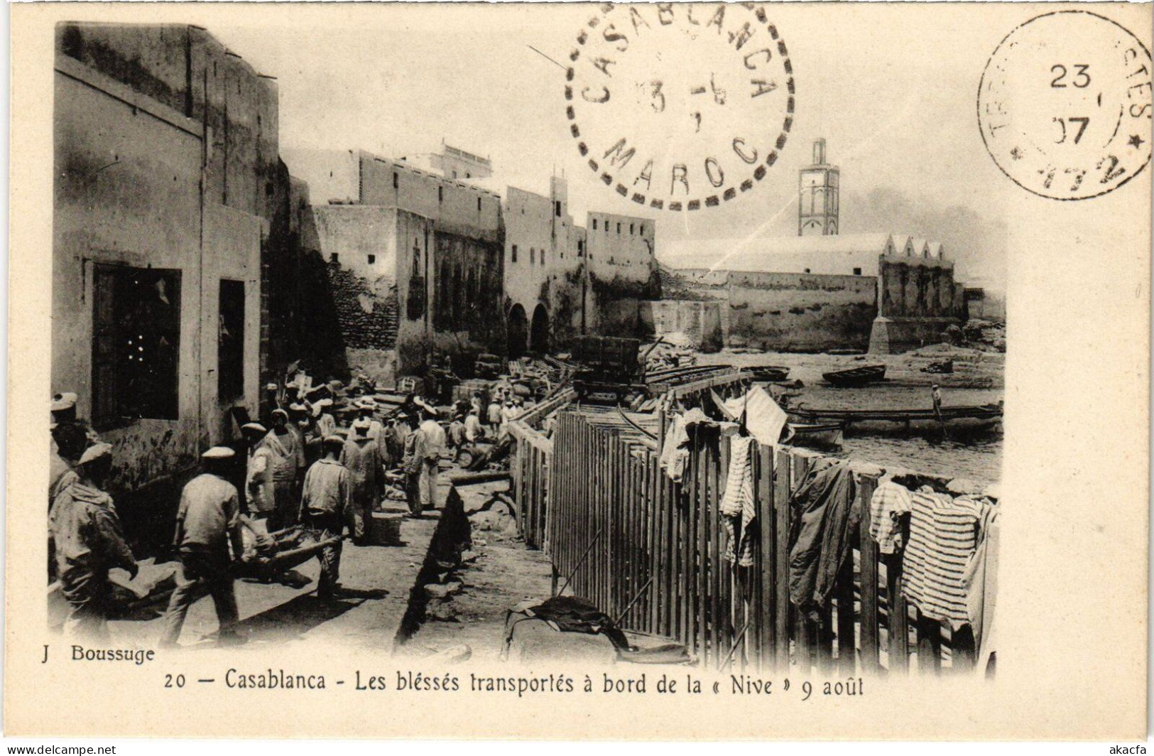 PC MOROCCO CASABLANCA LES BLESSÉS TRANSPORTÉS A BORD DE LA NIVE (a51701)