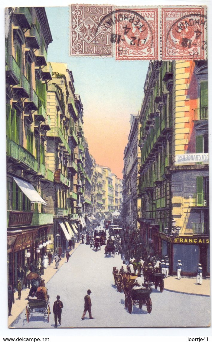 PC - Napoli Napels - Via Roma  - stempel cachet