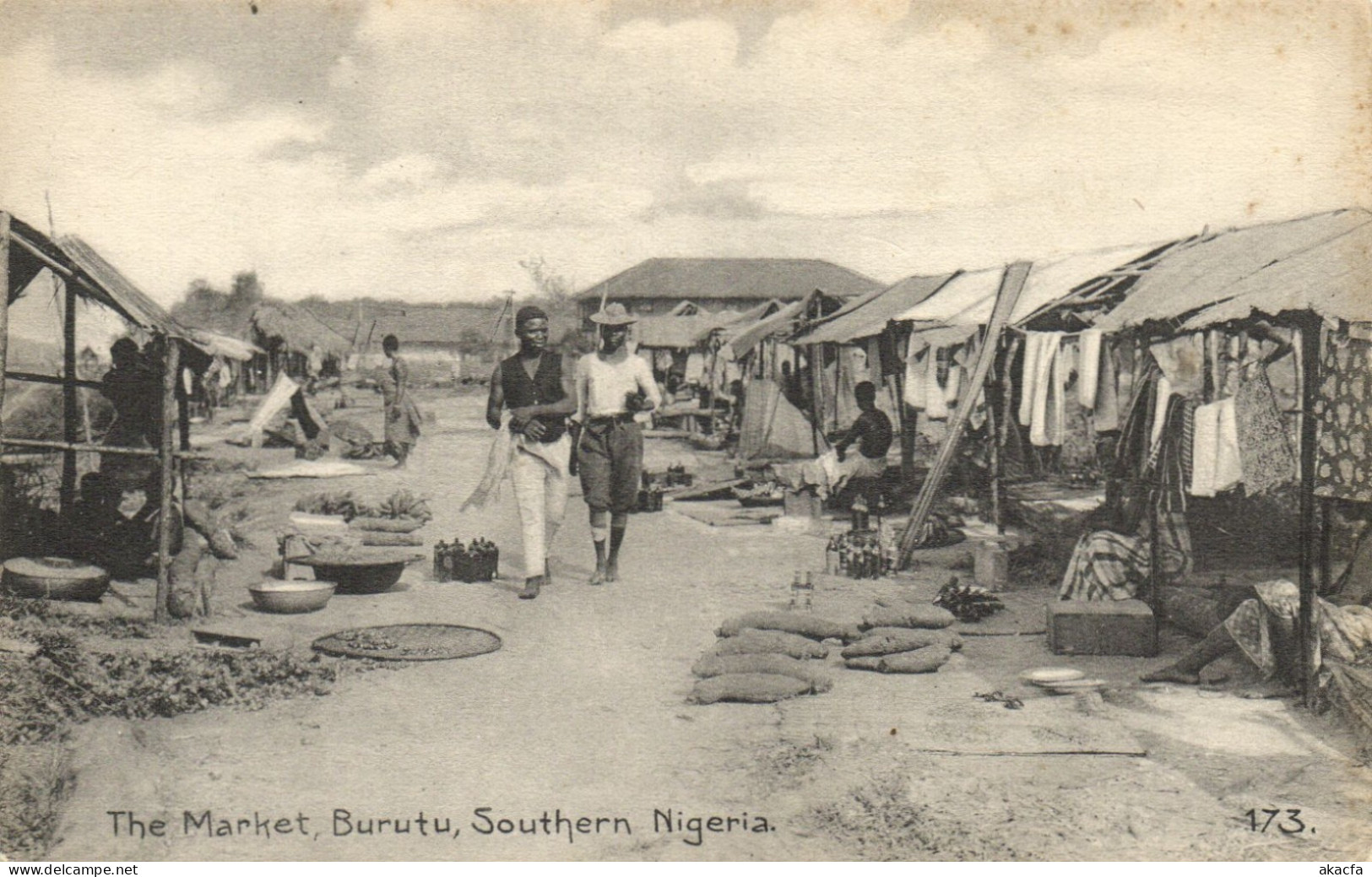 PC NIGERIA BURUTU THE MARKET SOUTHERN NIGERIA VINTAGE POSTCARD (b69372)