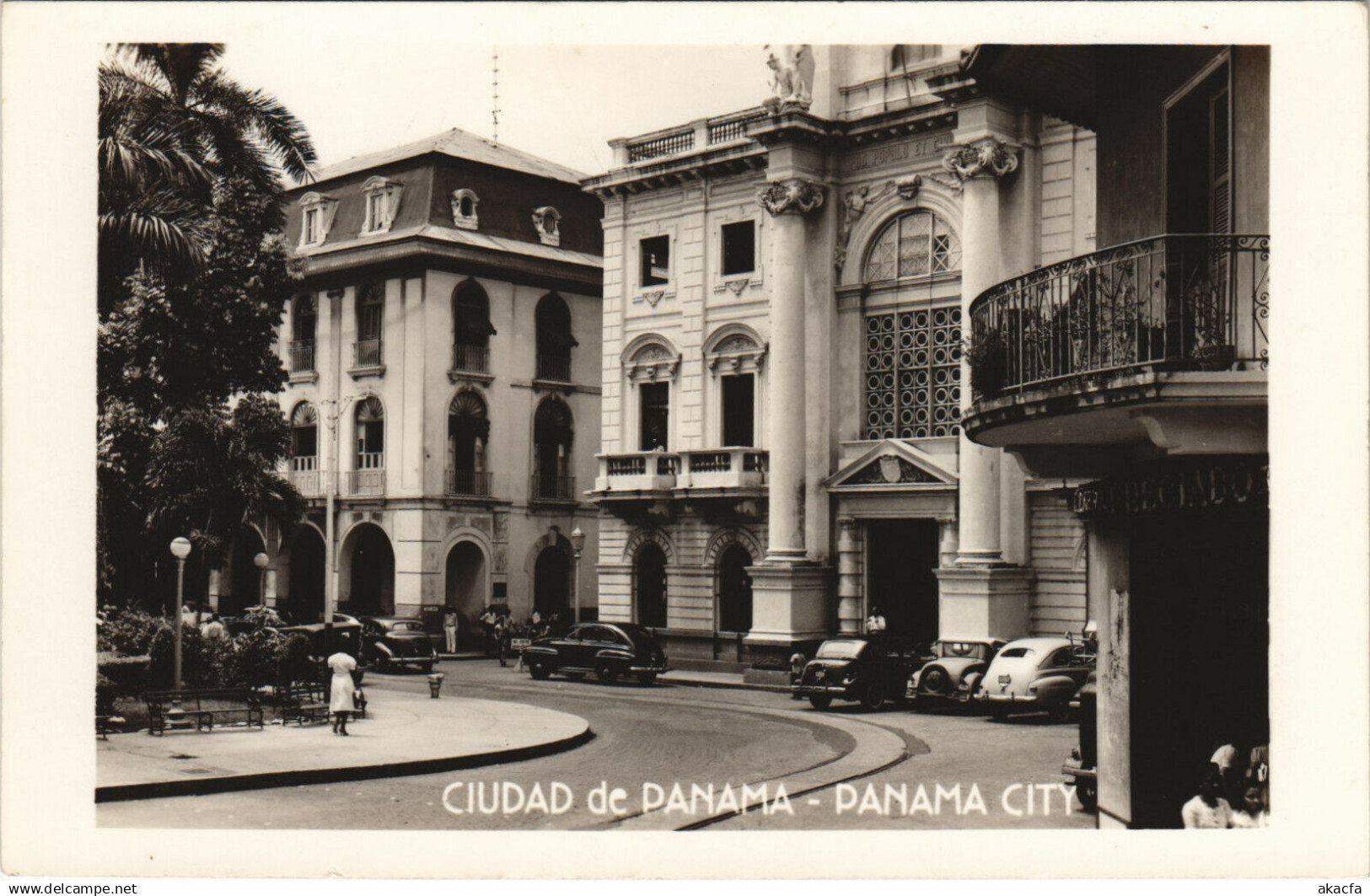 PC PANAMA CIUDAD DE PANAMA PANAMA CITY Vintage REAL PHOTO Postcard (b26271)