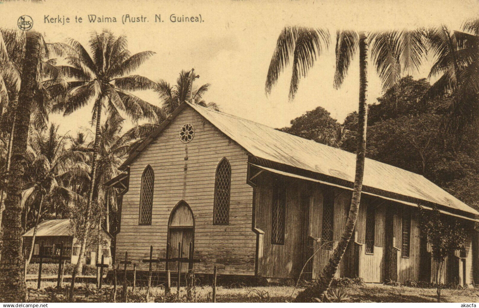 PC PAPUA NEW GUINEA, KERKJE TE WAIMA, Vintage Postcard (b19778)