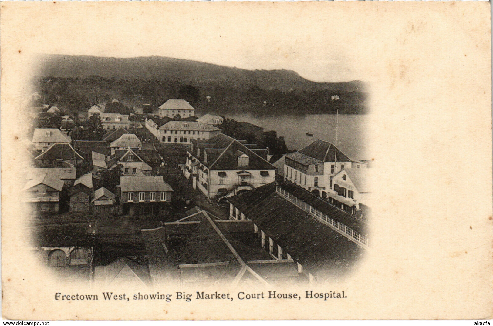 PC SIERRA LEONE, FREETOWN WEST, BIG MARKET, COURT, Vintage Postcard (b49930)