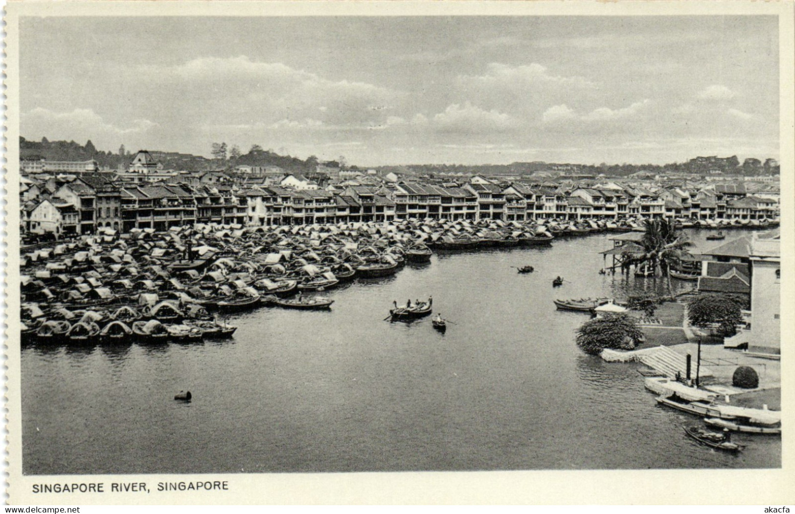 PC SINGAPORE SINGAPORE RIVER VINTAGE POSTCARD (b62325)