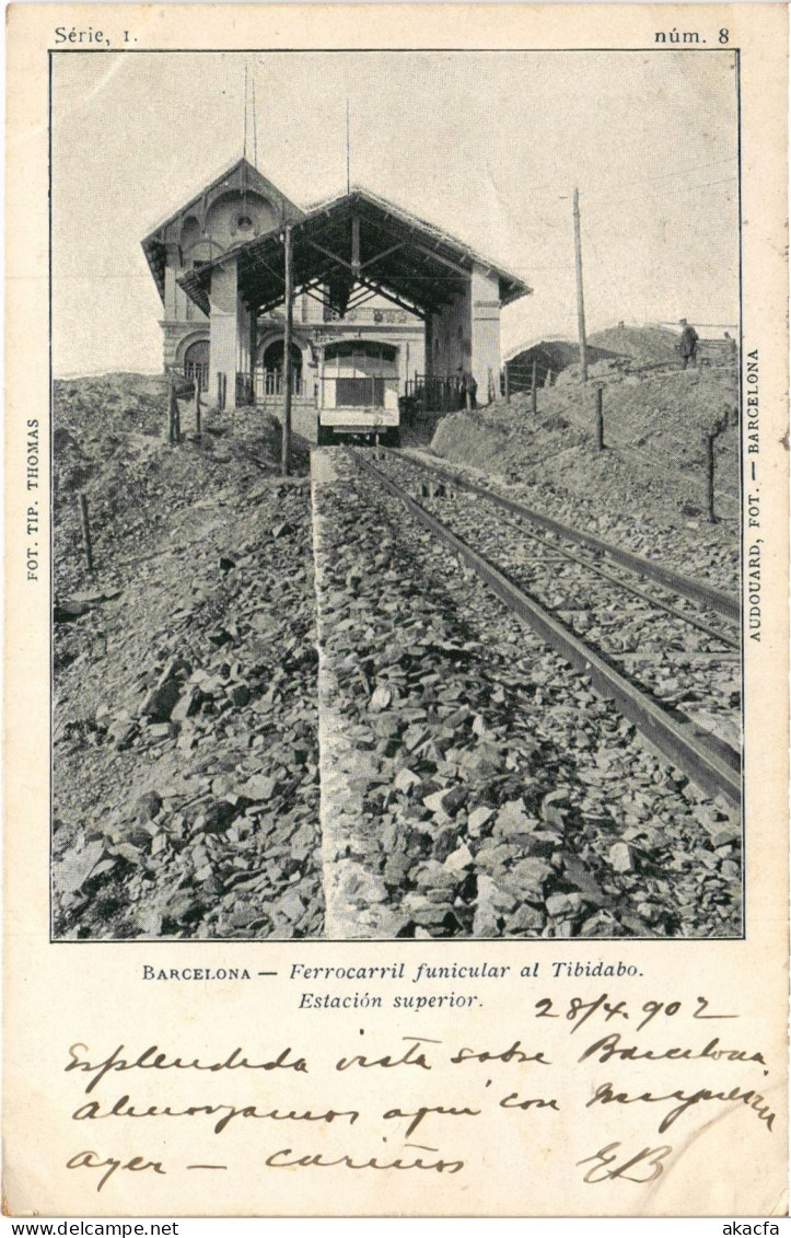 PC SPAIN BARCELONA FERROCARRIL FUNICULAR AL TIBIDABO ESTACIÓN (a79839)