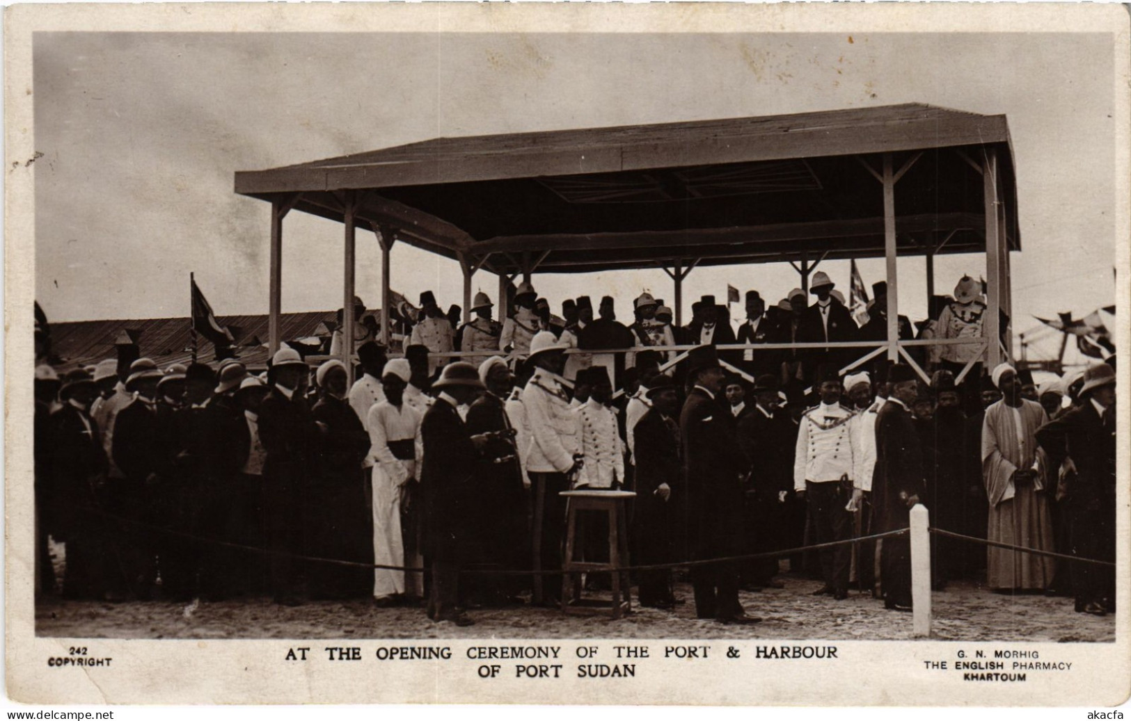 PC SUDAN PORT SUDAN PORT & HARBOUR OPENING CEREMONY REAL PHOTO POSTCARD (b69570)