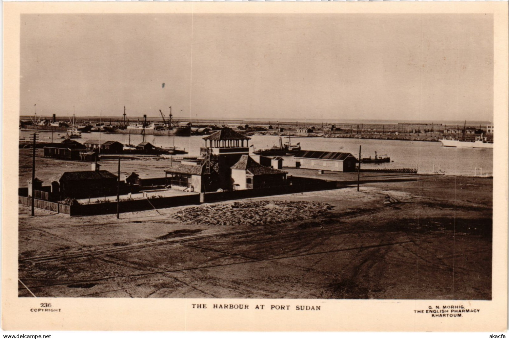 PC SUDAN PORT SUDAN THE HARBOUR REAL PHOTO POSTCARD (b69571)