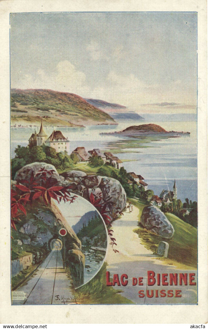 PC SWITZERLAND, LAC DE BIENNE, Vintage Postcard (b29571)