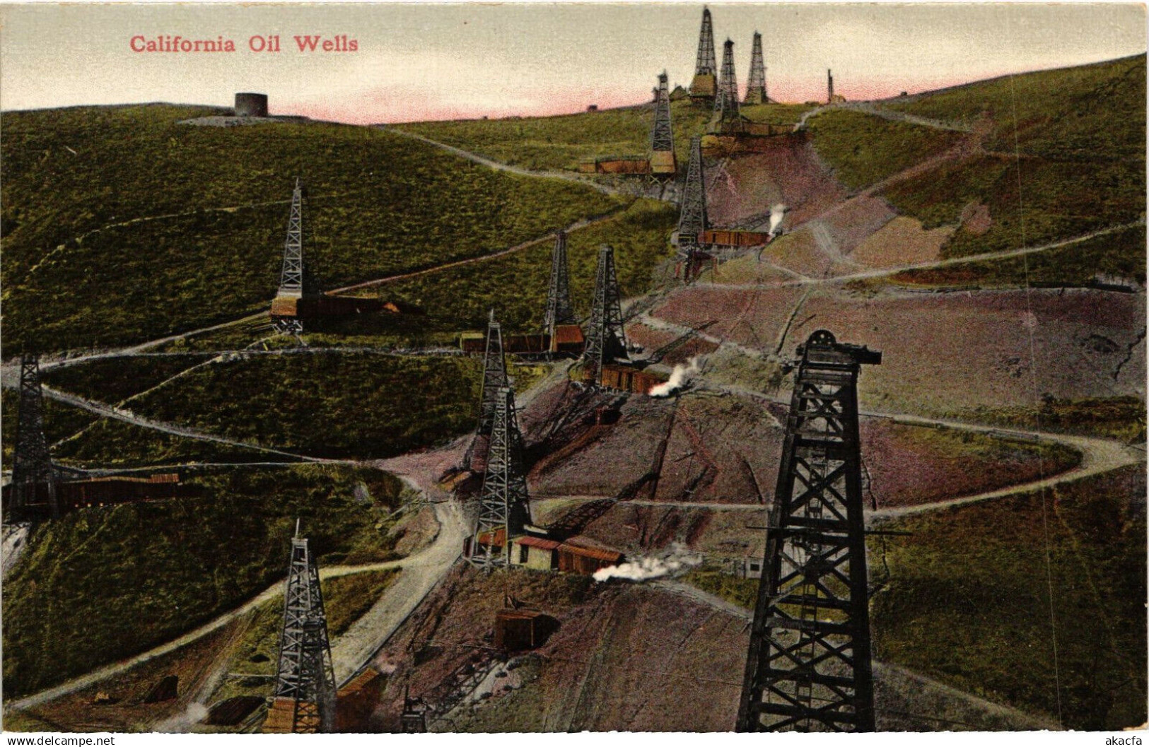 PC U.S. , CA, CALIFORNIA OIL WELLS, Vintage Postcard (b22116)