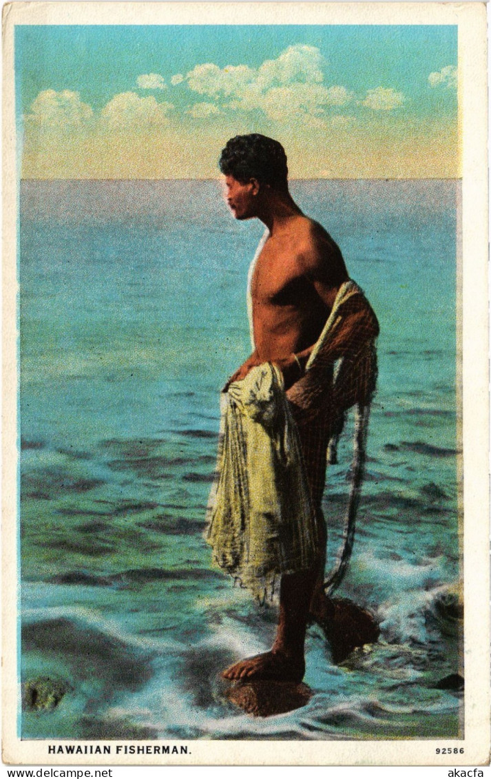 PC US, HI, HAWAII FISHERMAN, Vintage Postcard (b61994)