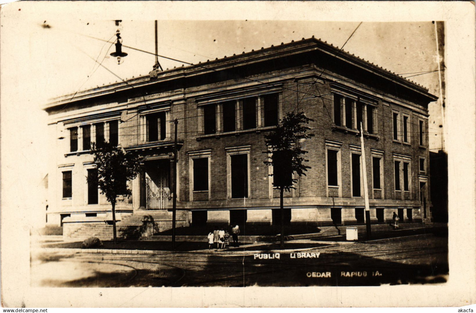 PC US, IA, CEDAR RAPIDS, PUBLIC LIBRARY, REAL PHOTO POSTCARD (b6714)