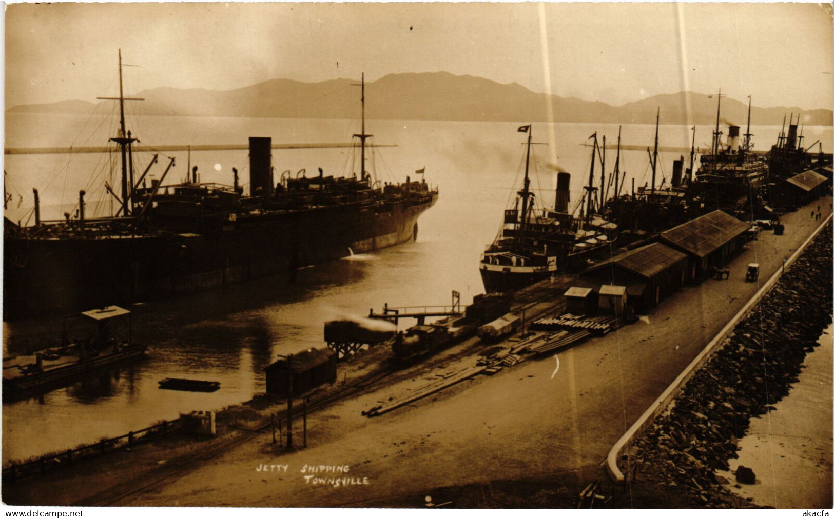 PC US, N CAROLINA,TOWNSVILLE, JETTY SHIPPING, REAL PHOTO POSTCARD (b6399)