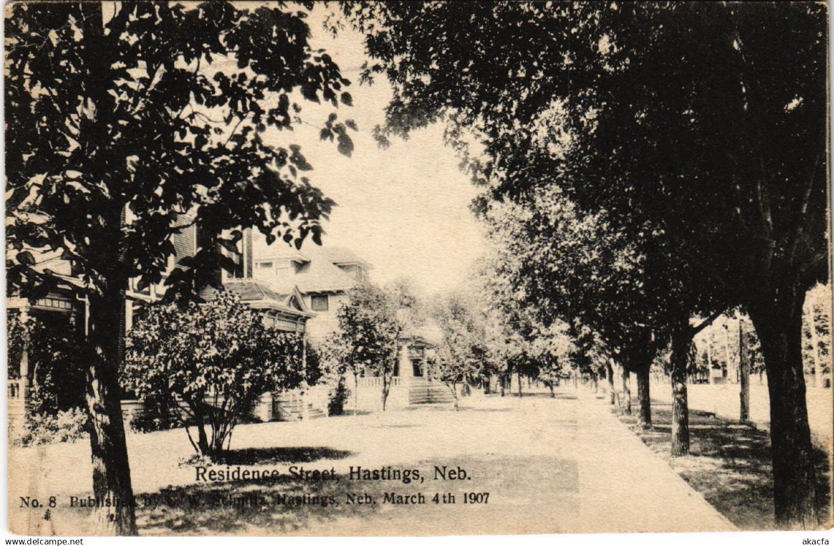 PC US, NEBRASKA, HASTINGS, RESIDENCE STREET, VINTAGE POSTCARD (b10900)
