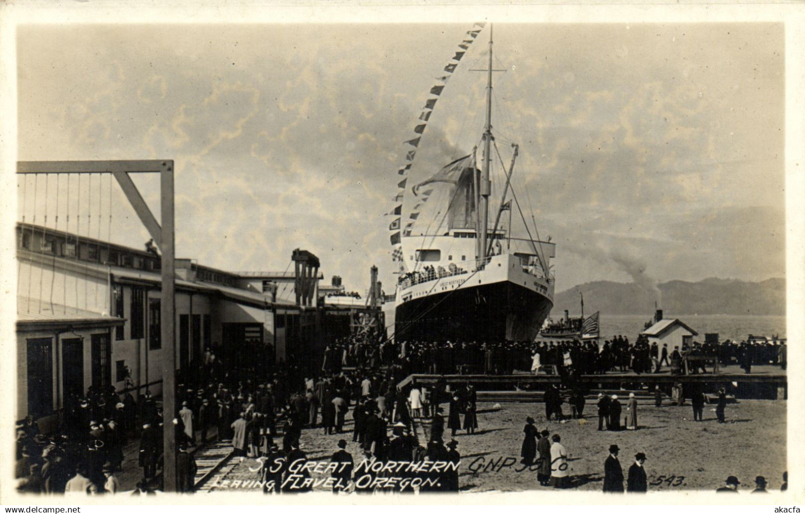 PC US, OREGON, FLAVEL, S.S. GREAT NORTHERN, REAL PHOTO POSTCARD (b5684)