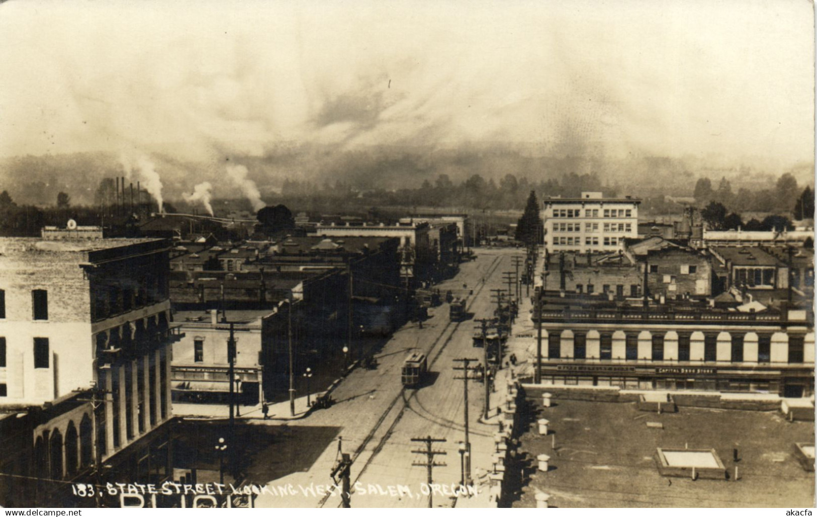 PC US, OREGON, SALEM, STATE STREET 1913, REAL PHOTO POSTCARD (b5461)