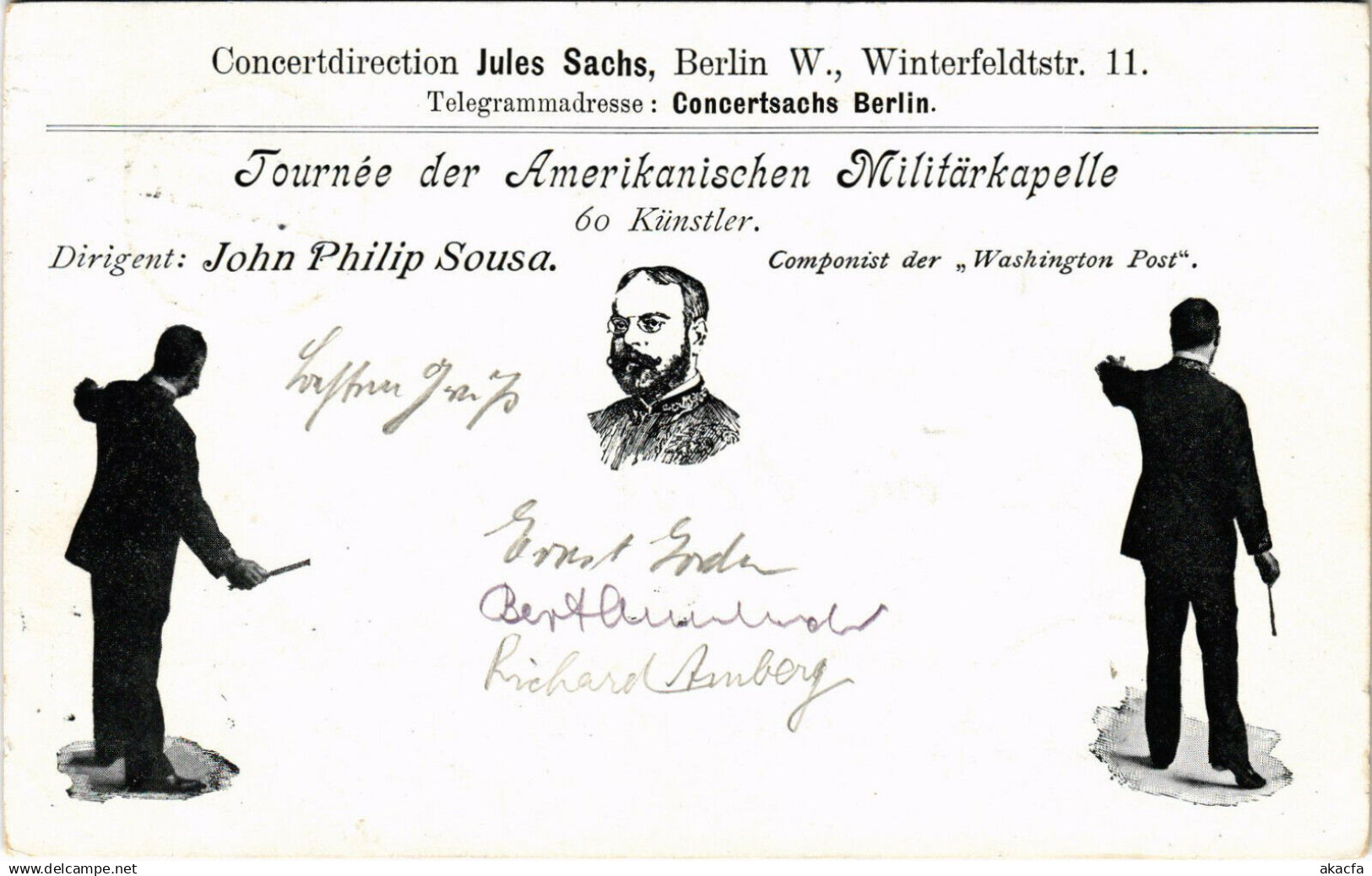PC US, PROPAGANDA, AMERIKANISCHEN MILITARKAPELLE, VINTAGE POSTCARD (b16313)