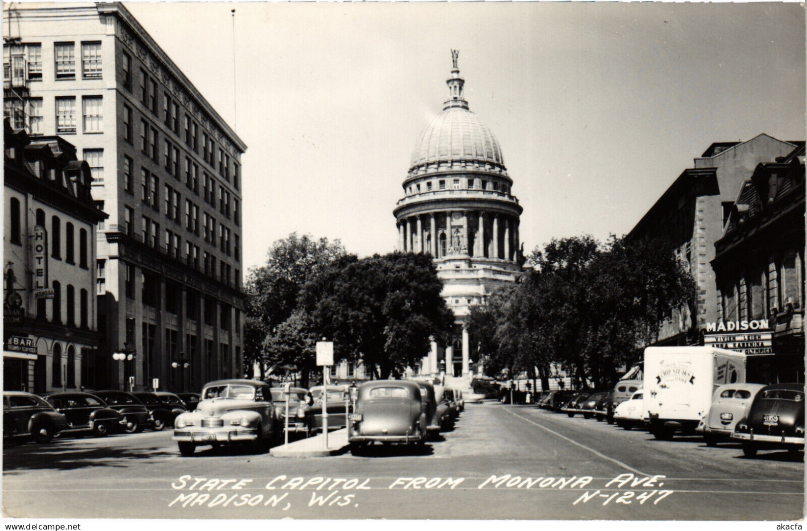 PC US, WI, MADISON, STATE CAPITOL, Vintage REAL PHOTO Postcard (b49532)