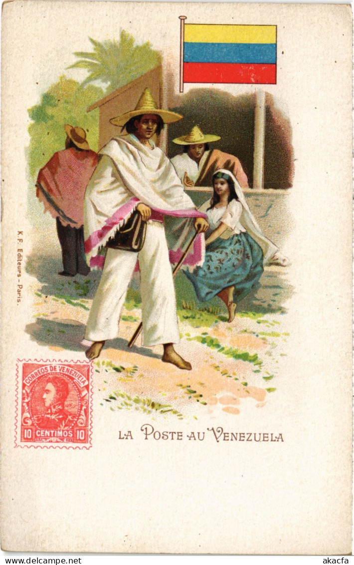 PC VENEZUELA THE POST IN VENEZUELA VINTAGE POSTCARD (b68488)