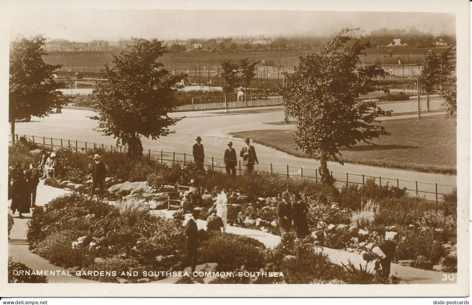 PC22738 Ornamental Gardens and Southsea Common. Southsea. No 30. RP. 1932