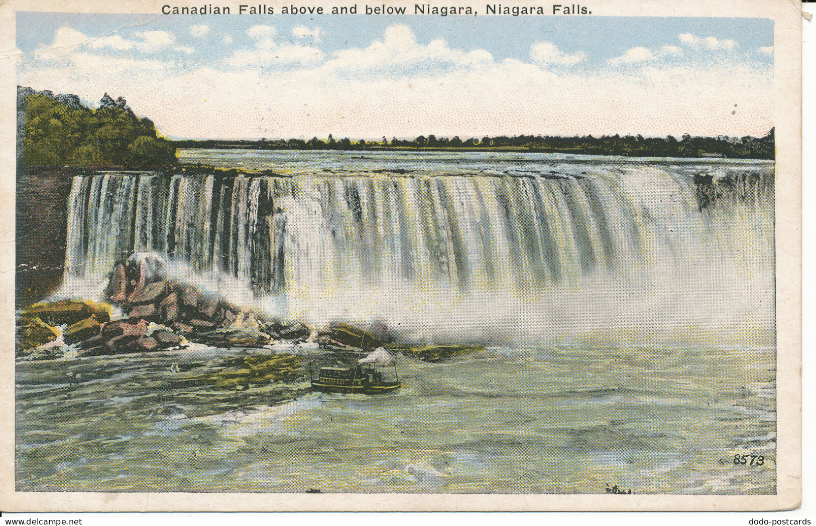 PC23614 Canadian Falls above and below Niagara. Niagara Falls. No 8573. 1927