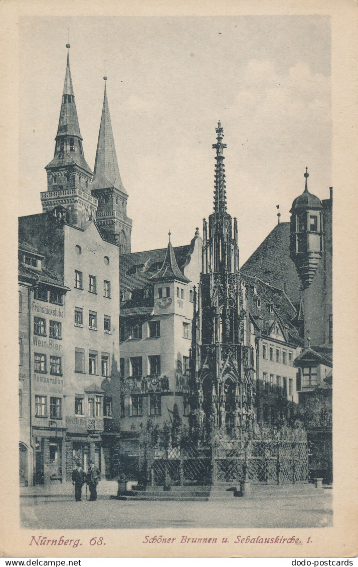 PC31192 Nurnberg. Schoner Brunnen u. Sebalauskirche. J. Velten
