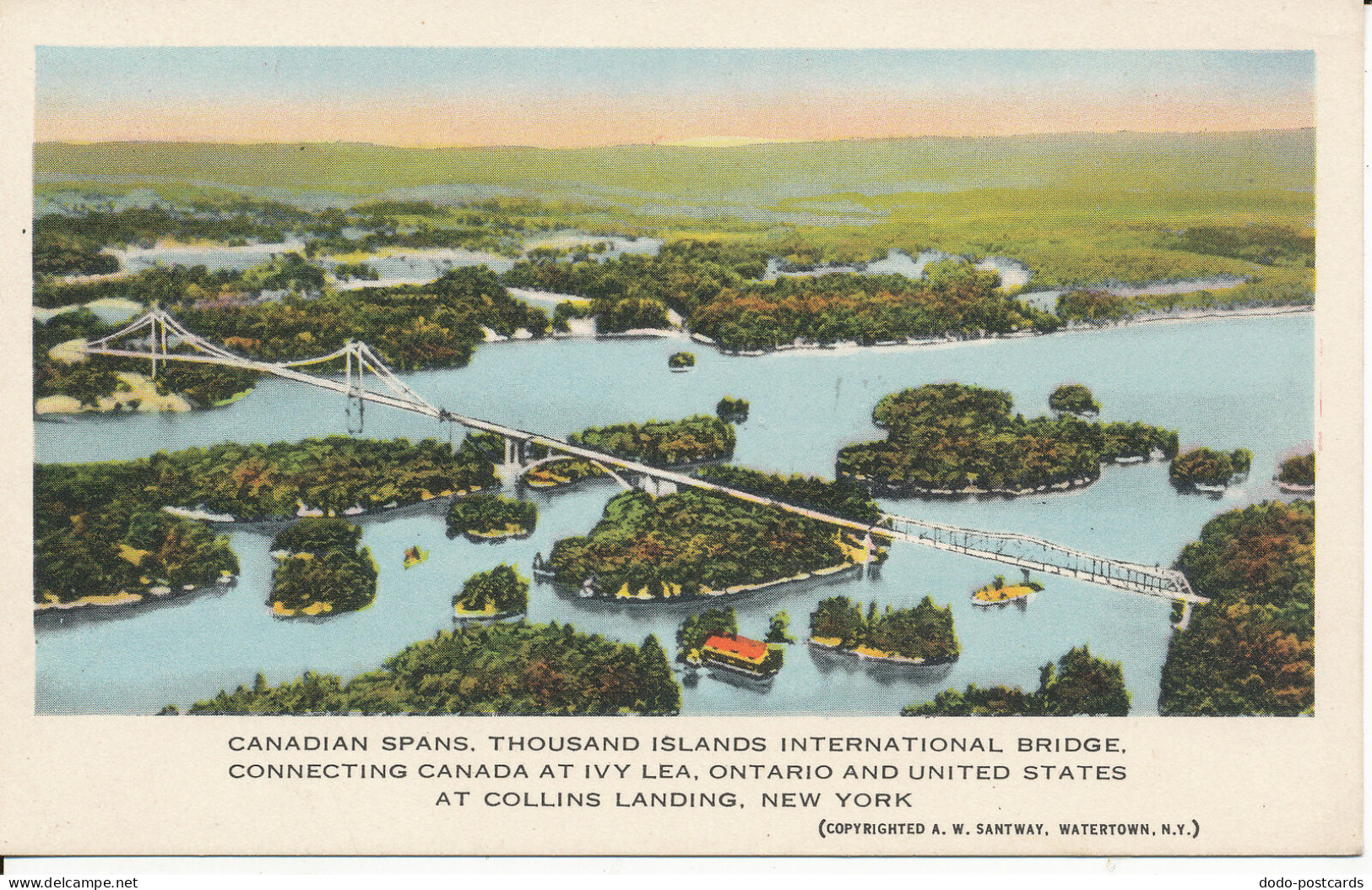 PC33974 Canadian Spans. Thousand Islands International Bridge. A. W. Santway. Va
