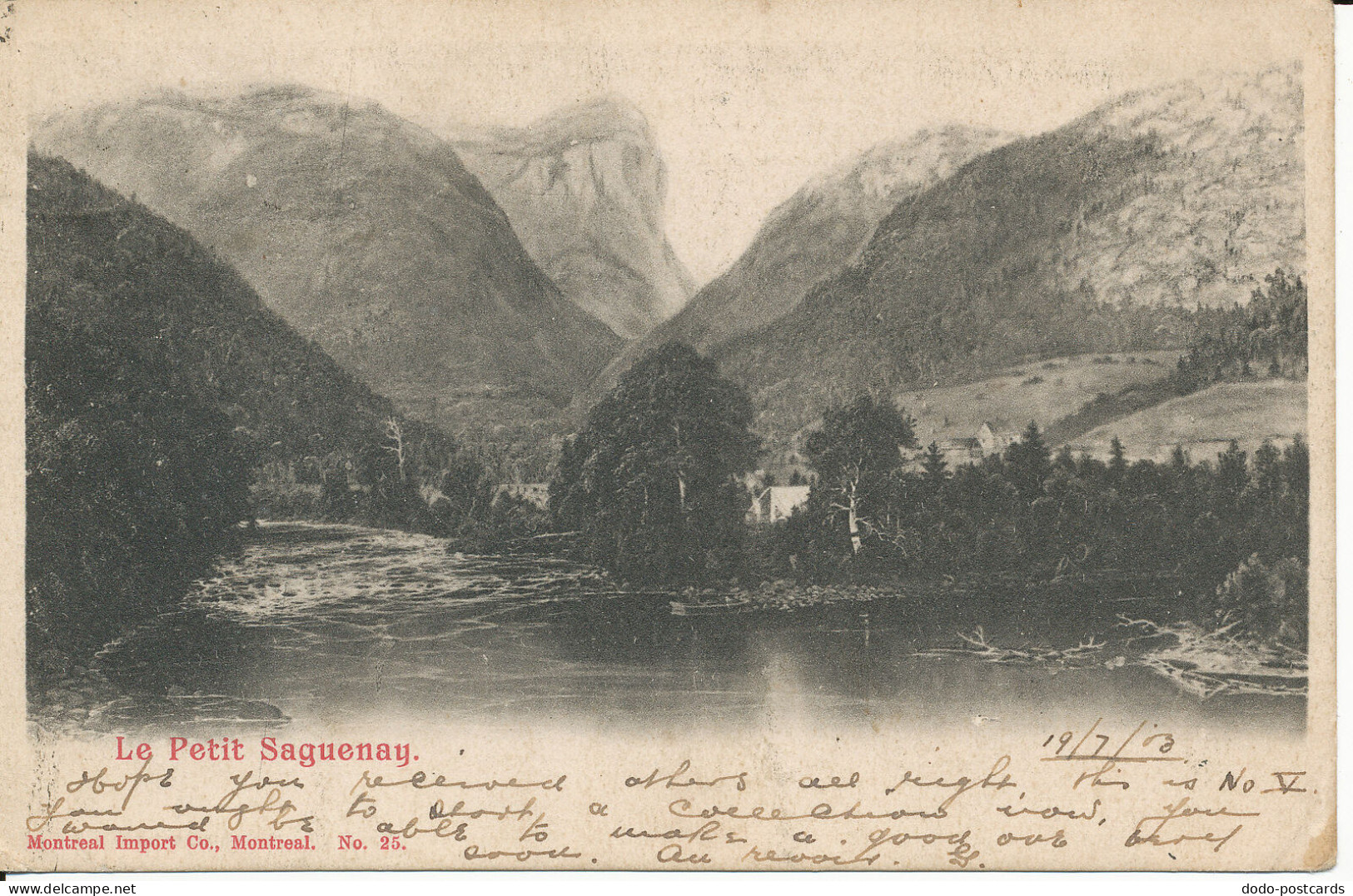 PC38464 Le Petit Saguenay. Montreal Import. No 25. B. Hopkins