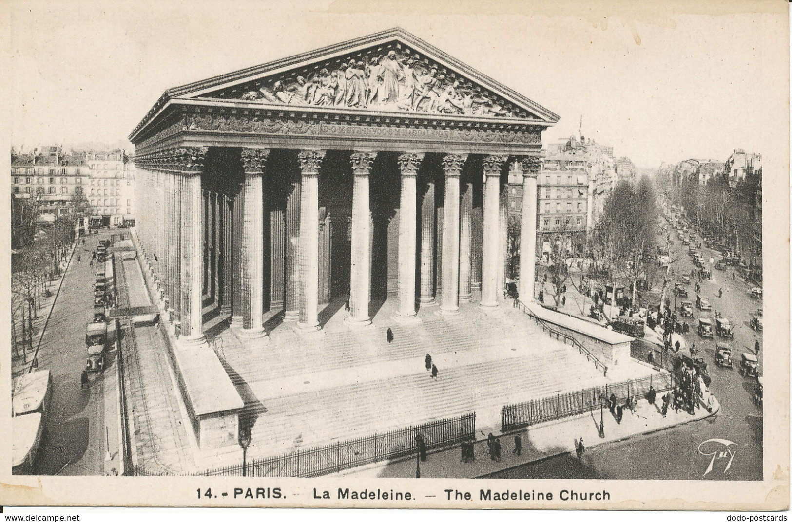 PC38595 Paris. The Madeleine Church. A. Leconte. No 14. B. Hopkins