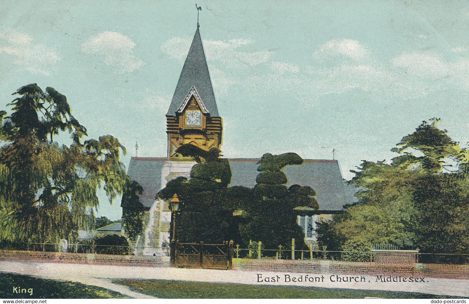 PC48988 East Bedfont Church. Middlesex. King