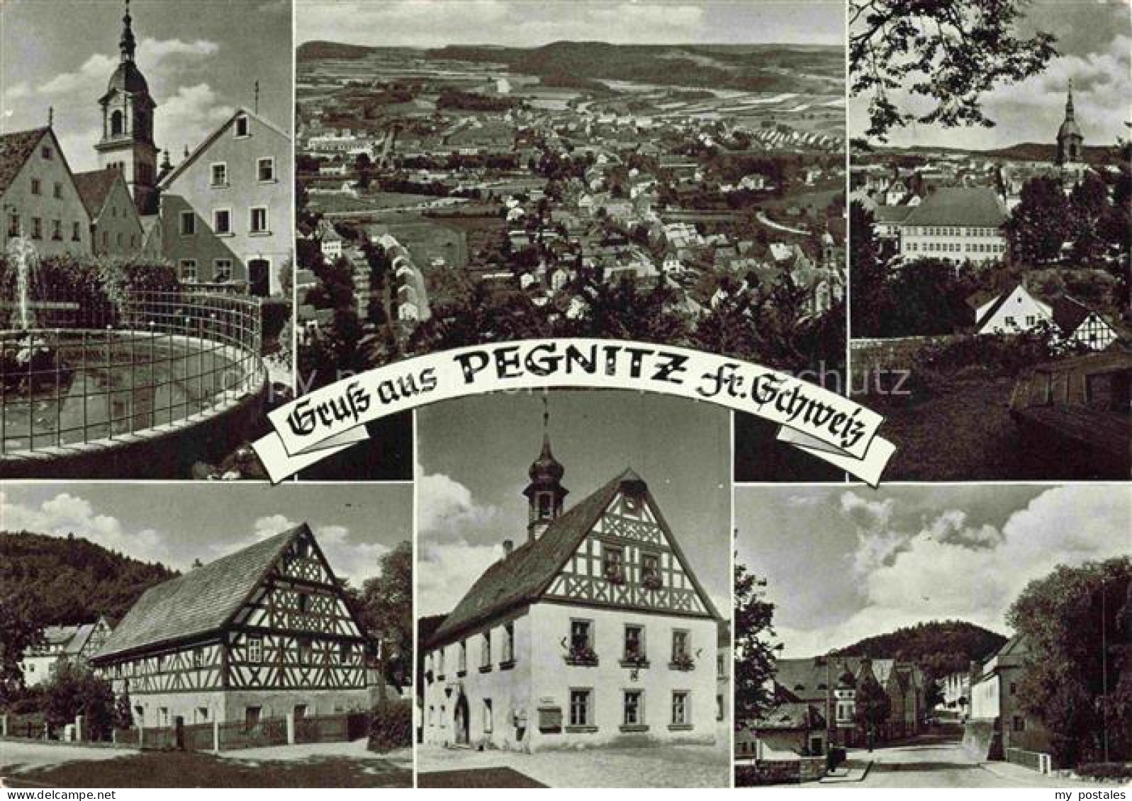 Pegnitz Kirche Panorama Fachwerkhaeuser