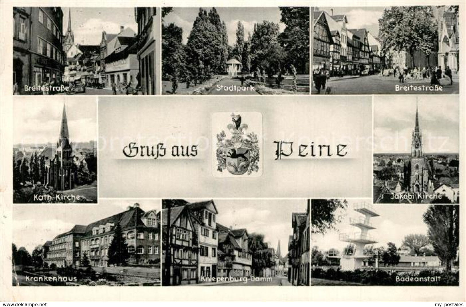 Peine Breitestrasse Stadtpark Krankenhaus Kirche Badeanstalt